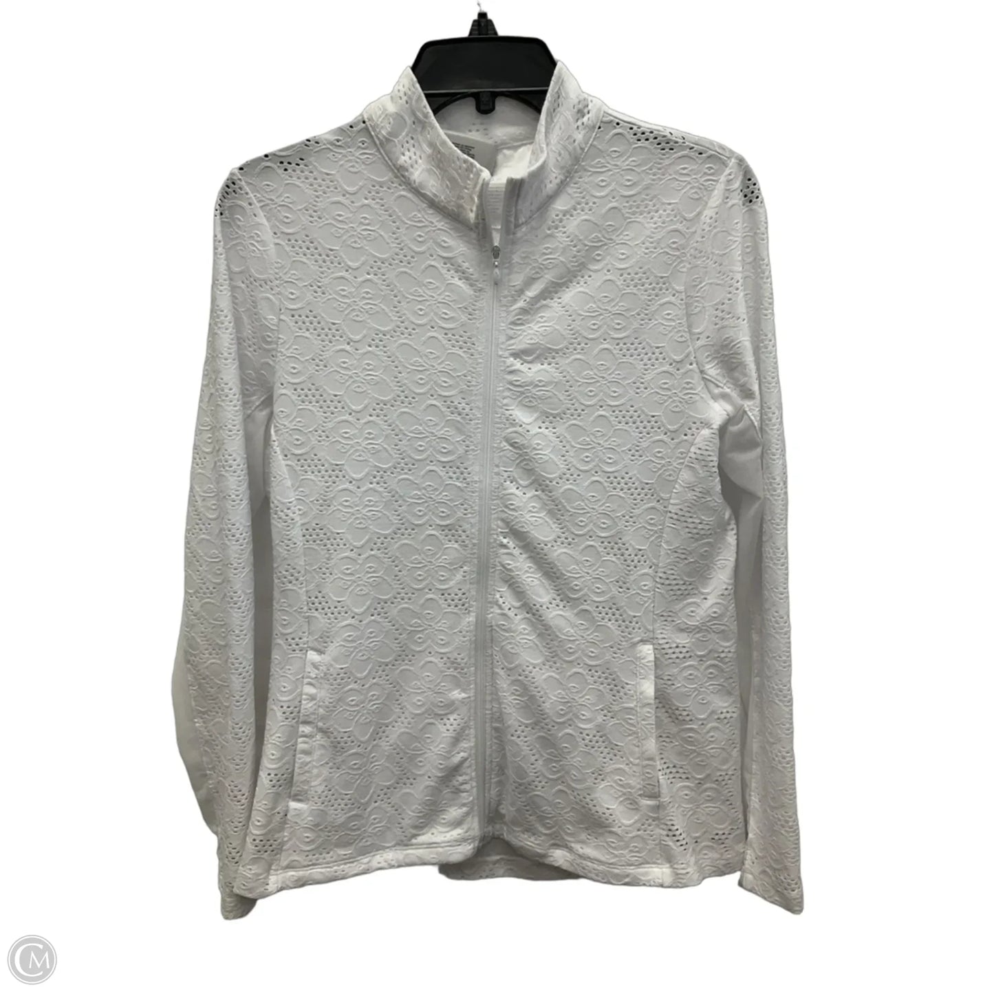 Athletic Jacket By Gottex In White, Size: M