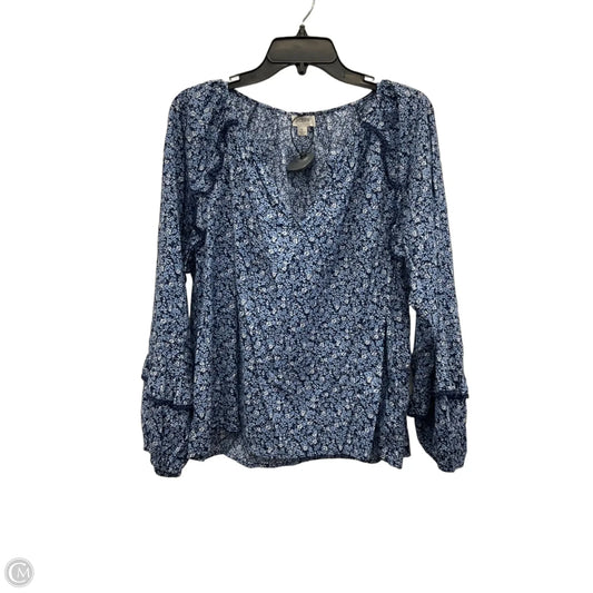 Top Long Sleeve By J. Crew In Blue, Size: L