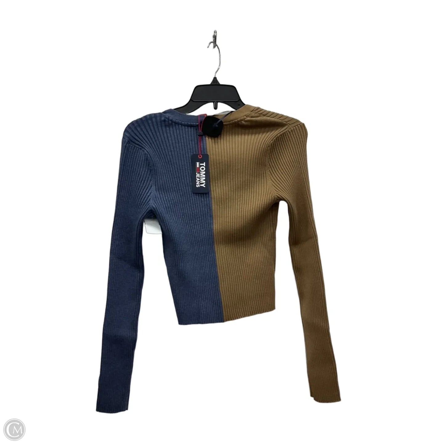 Top Long Sleeve By Tommy Hilfiger In Blue & Brown, Size: M
