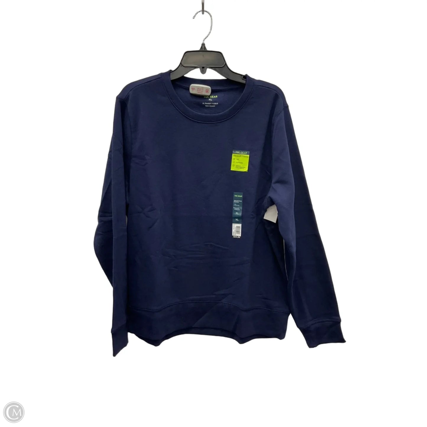 Athletic Top Long Sleeve Crewneck By Tek Gear In Navy, Size: Xl