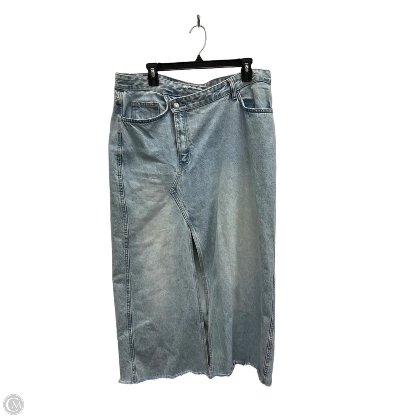 Skirt Midi By Zara In Blue Denim, Size: Xl
