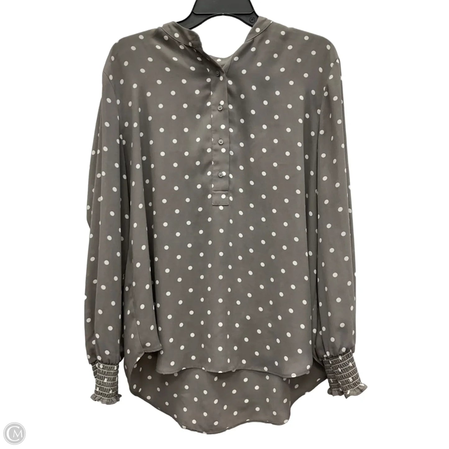 Top Long Sleeve By Loft In Polkadot Pattern, Size: Xl