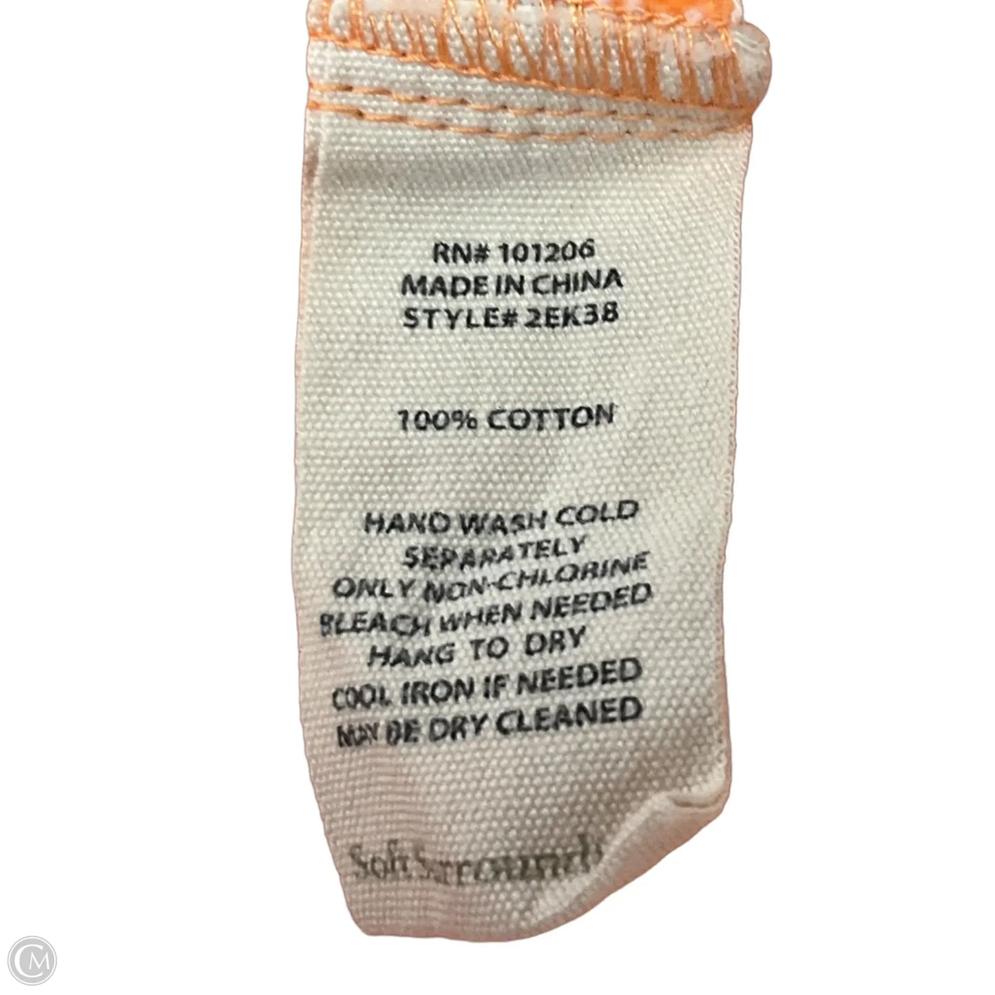 Top 3/4 Sleeve By Soft Surroundings In Orange, Size: M