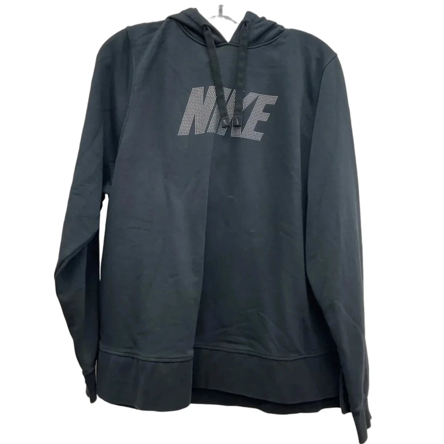 Athletic Top Long Sleeve Hoodie By Nike In Black, Size: L