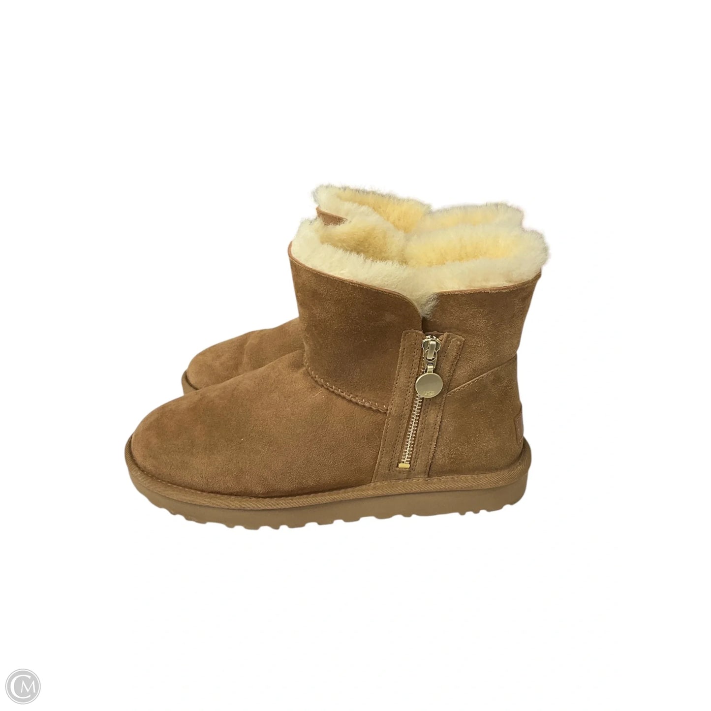 Boots Designer By Ugg In Brown, Size: 9