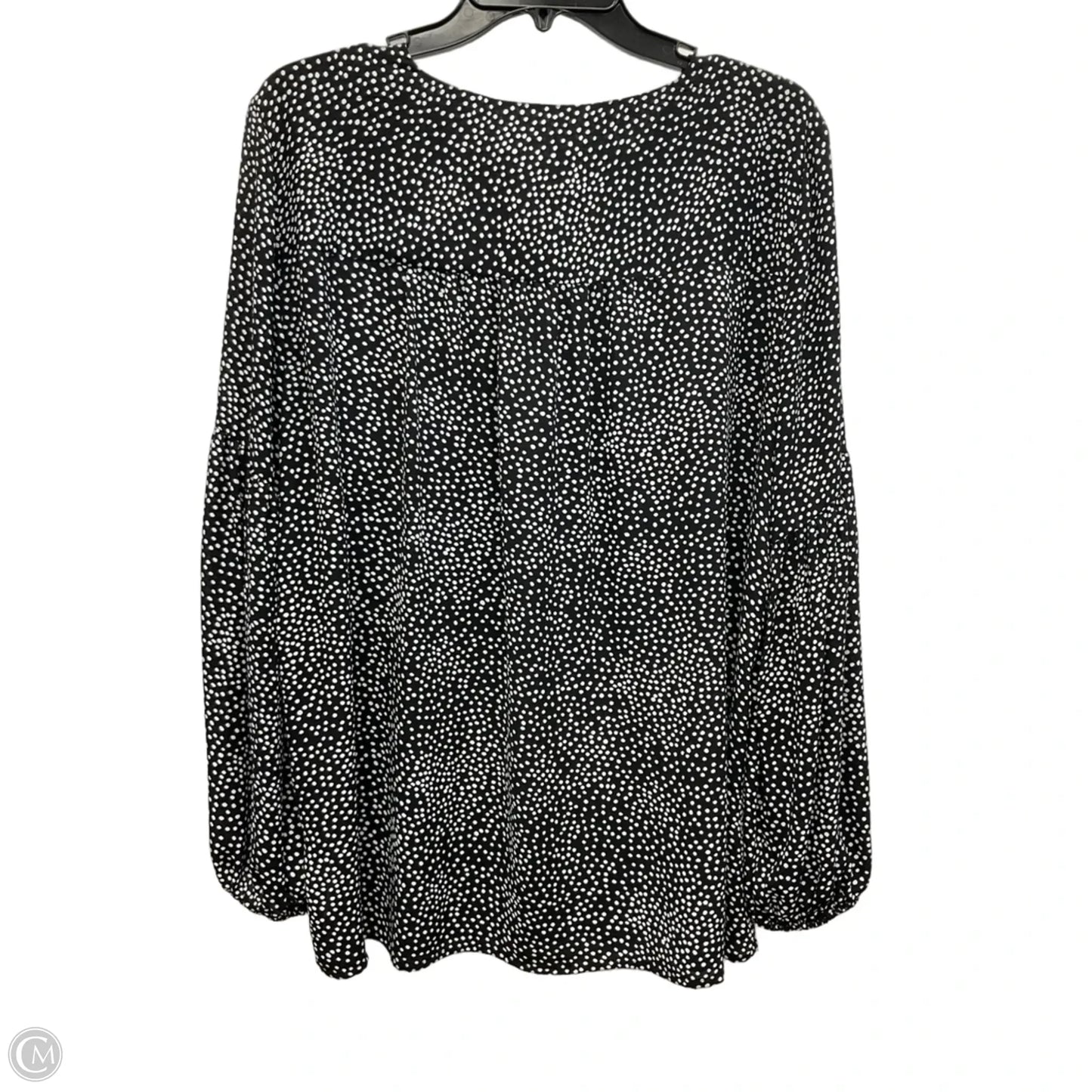 Top Long Sleeve By Loft In Black & White, Size: L