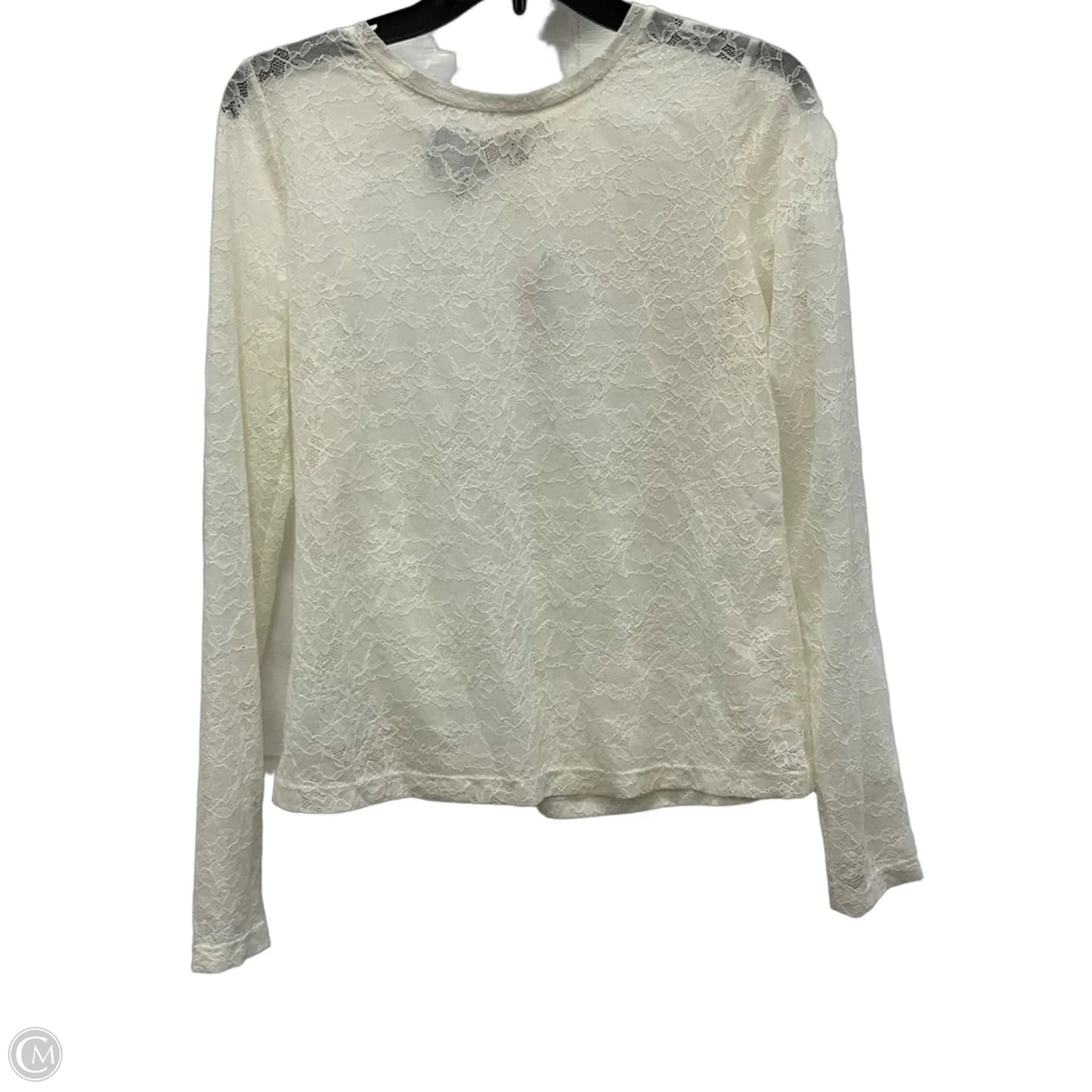 Top Long Sleeve By Loft In White, Size: M