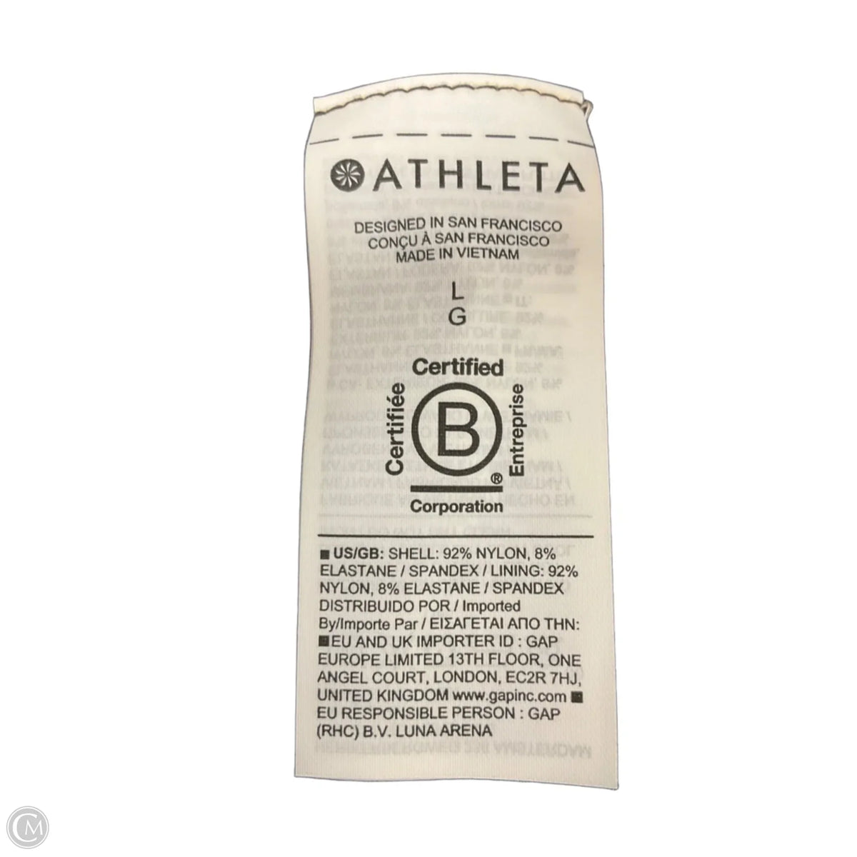 Athletic Top Short Sleeve By Athleta In Black, Size: L