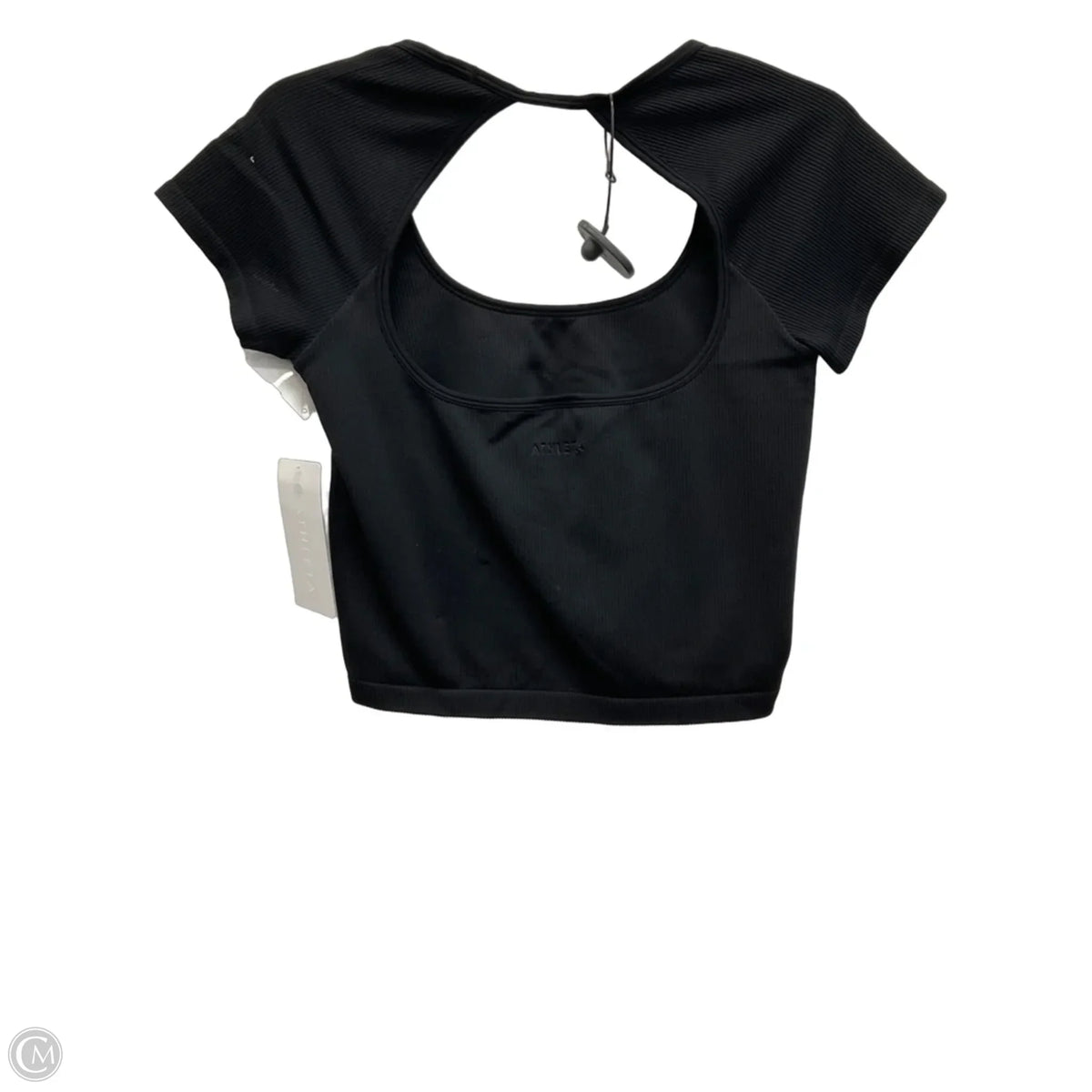 Athletic Top Short Sleeve By Athleta In Black, Size: L