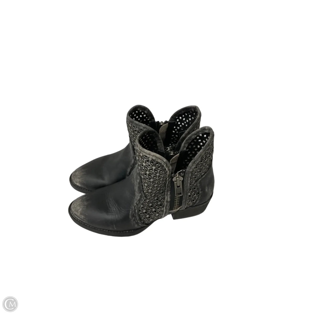 Boots Ankle Heels By Cma In Grey, Size: 9