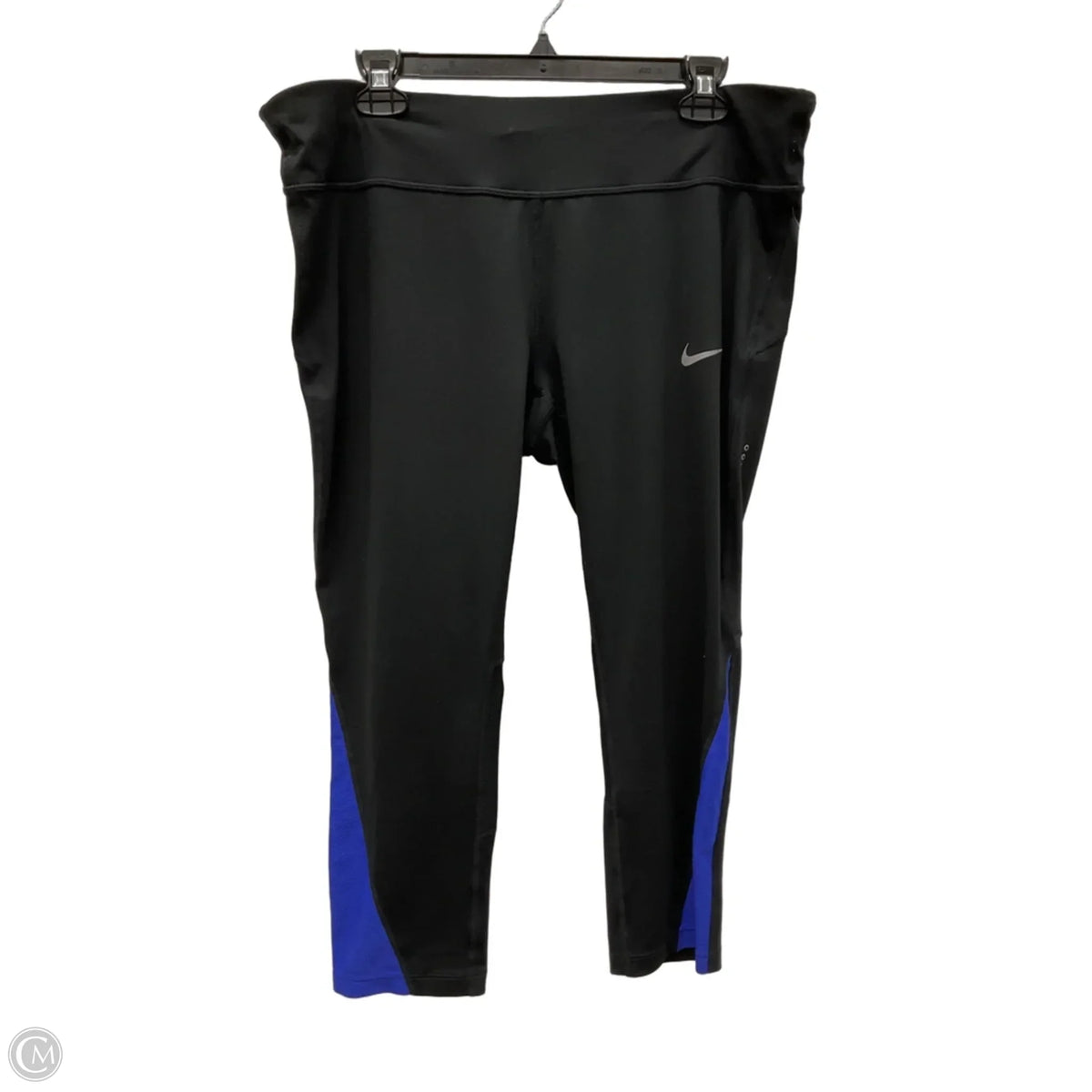 Athletic Capris By Nike In Black & Blue, Size: 1x
