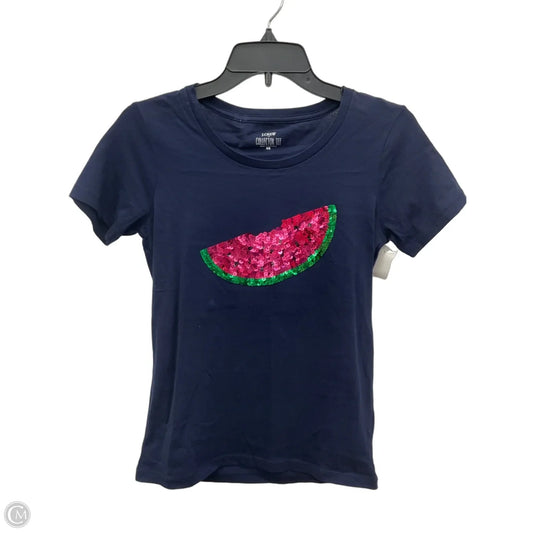 Top Short Sleeve By J. Crew In Navy, Size: Xs