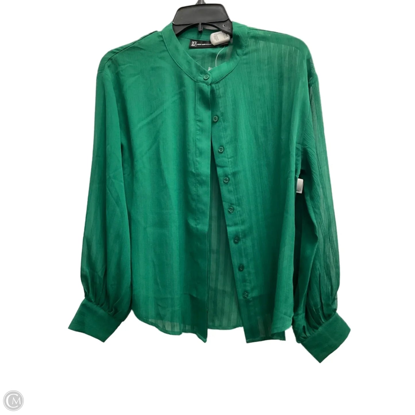 Blouse Long Sleeve By New York And Co In Green, Size: S
