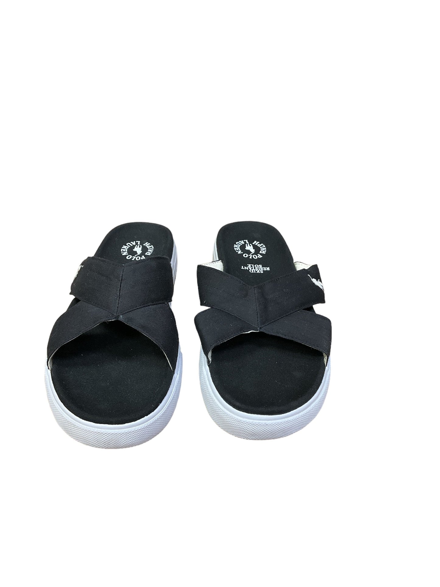 Black Sandals Flats Polo Ralph Lauren, Size 7.5