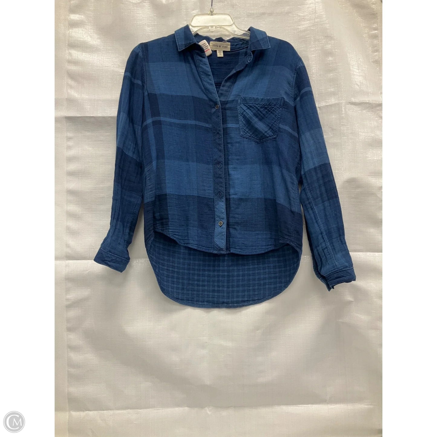 Blouse Long Sleeve By Cloth And Stone In Blue, Size: Xs