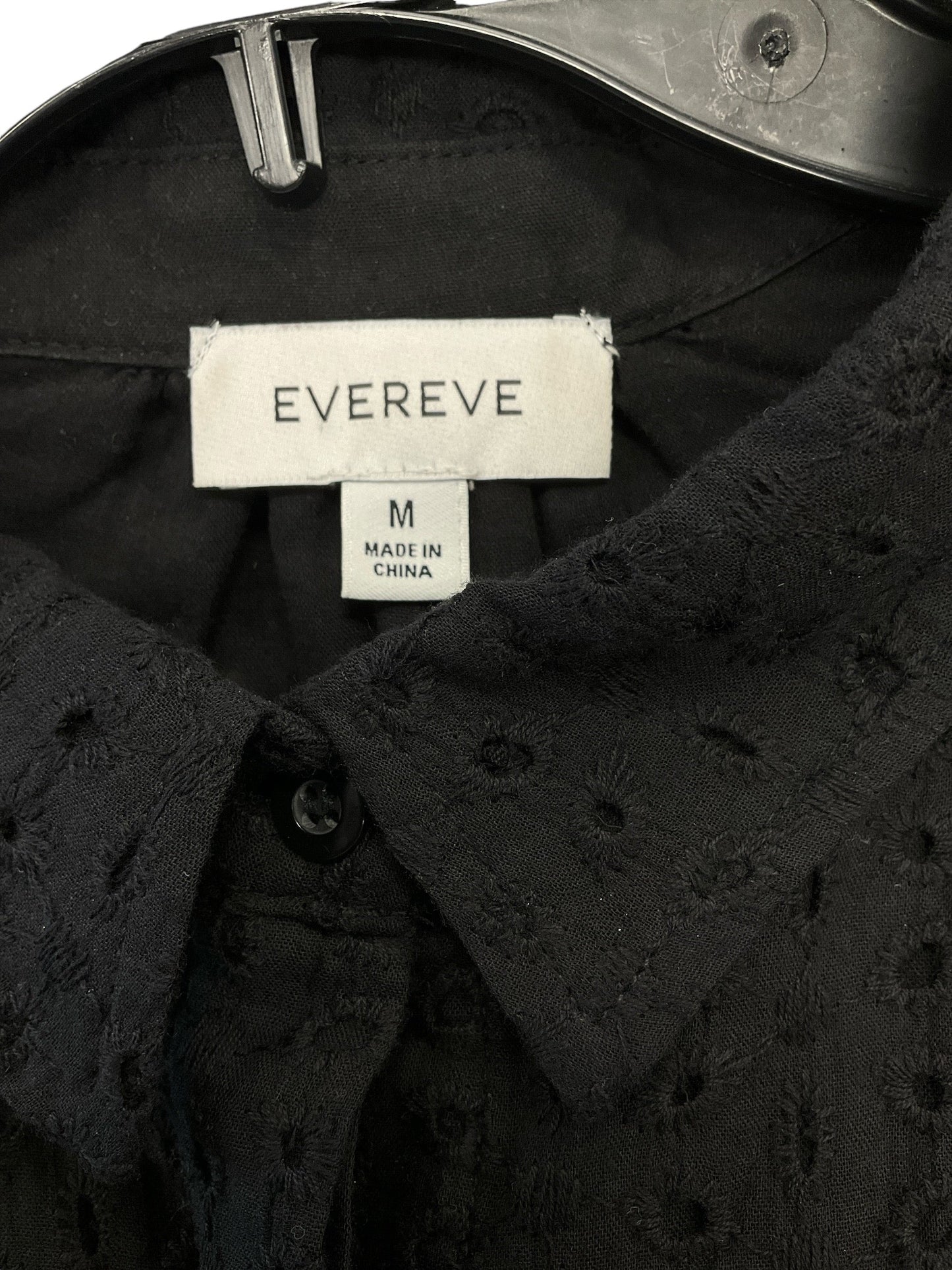 Blouse 3/4 Sleeve By Evereve In Black, Size: M