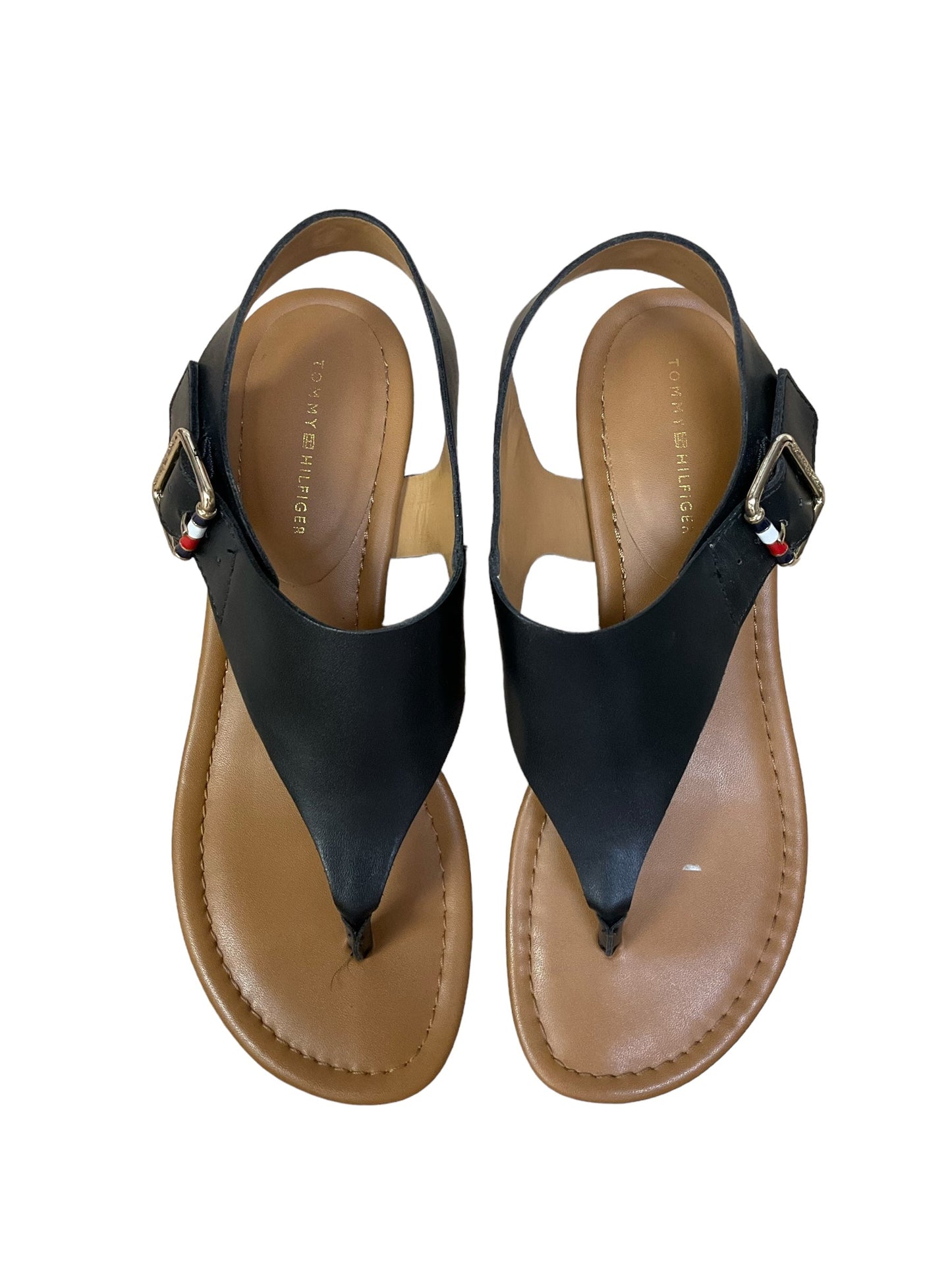 Black Sandals Flats Tommy Hilfiger, Size 7