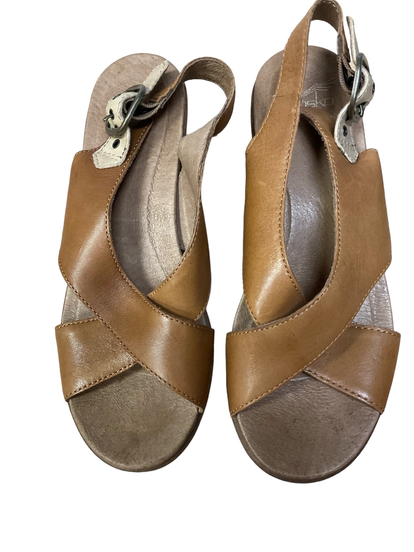 Brown Sandals Heels Block Dansko, Size 7