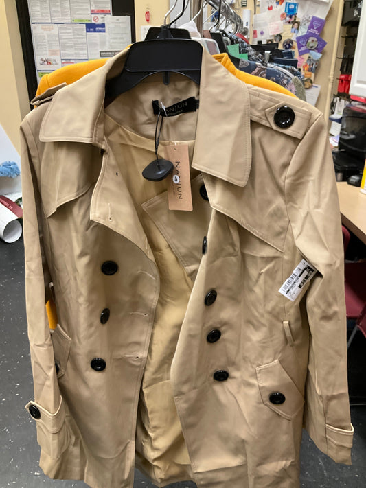 Coat Trench Coat By Clothes Mentor In Tan, Size: S