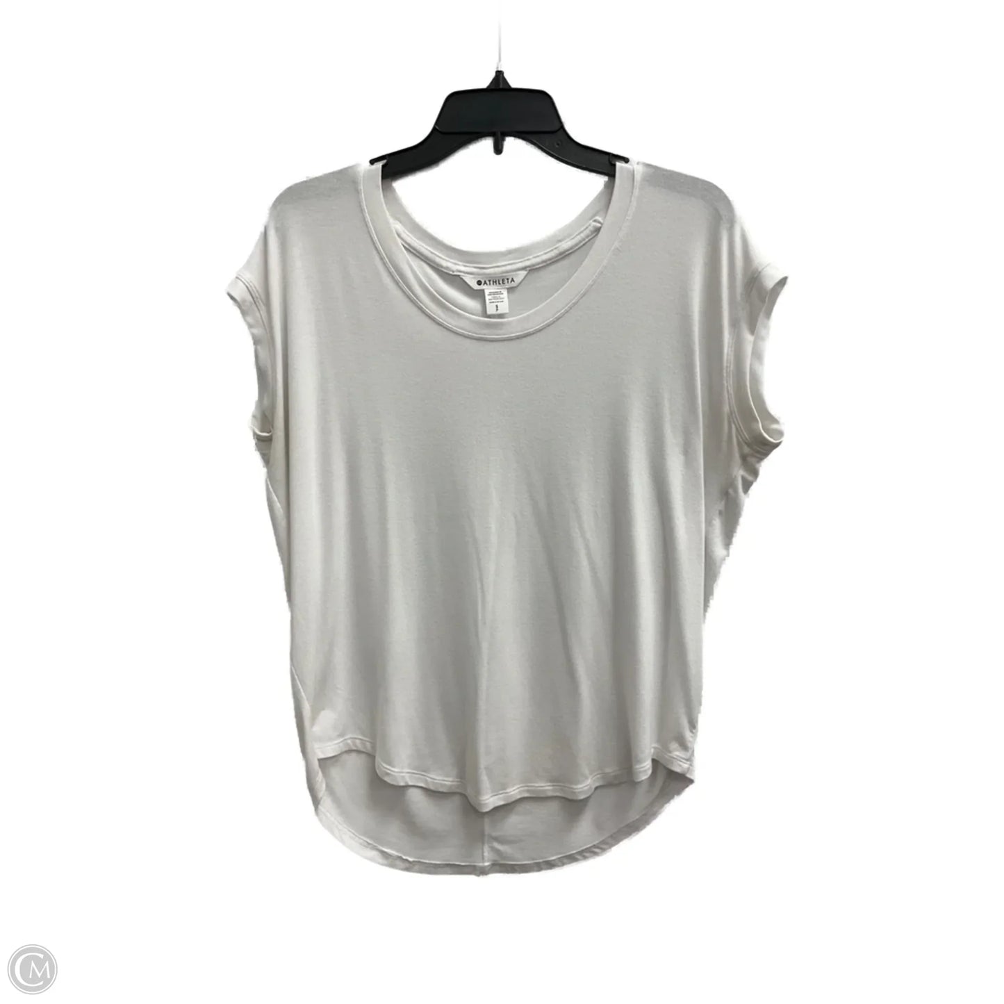 Top Short Sleeve By Athleta In White, Size: S