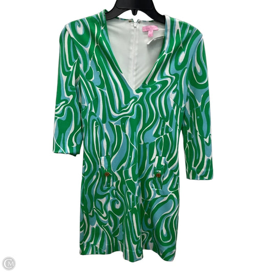 Dress Designer By Lilly Pulitzer In Blue & Green, Size: Xxs