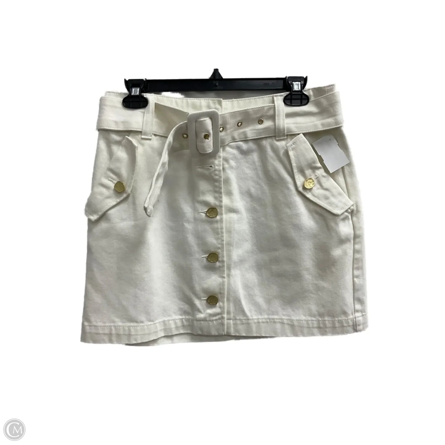 Skirt Mini & Short By Clothes Mentor In White Denim, Size: 8