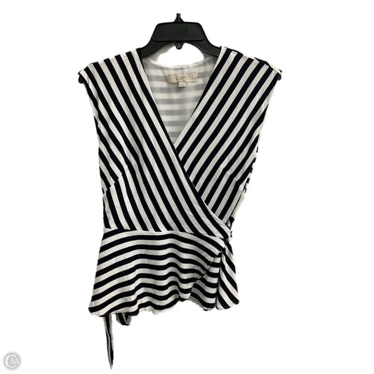 Top Sleeveless By Loft In Striped Pattern, Size: Xxsp
