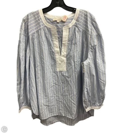Top Long Sleeve By Loft In Striped Pattern, Size: Xxl