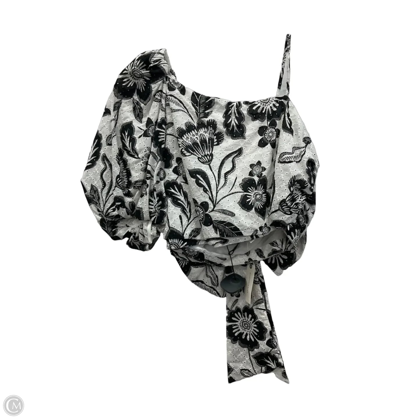 Top Short Sleeve By Maeve In Black & White, Size: 6