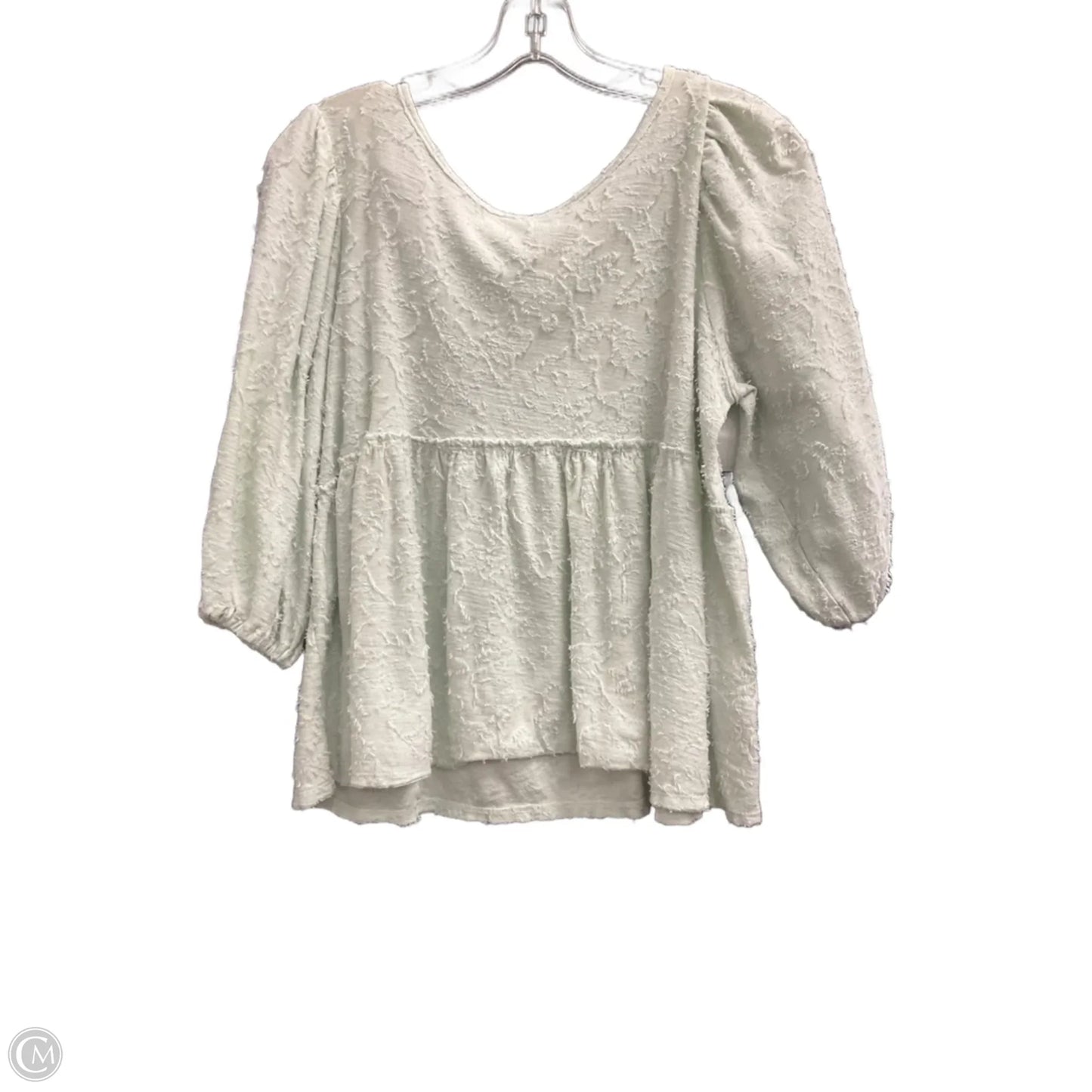 Top 3/4 Sleeve By Anthropologie In Green, Size: Xs
