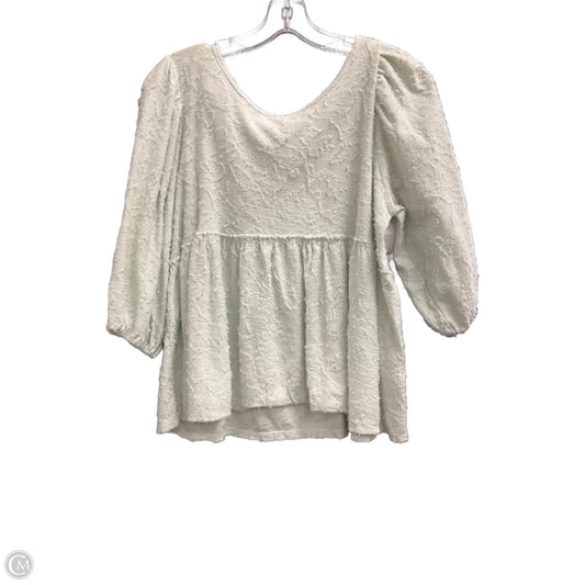 Top 3/4 Sleeve By Anthropologie In Green, Size: Xs