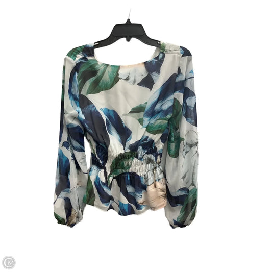 Top Long Sleeve By White House Black Market In Floral Print, Size: Xs