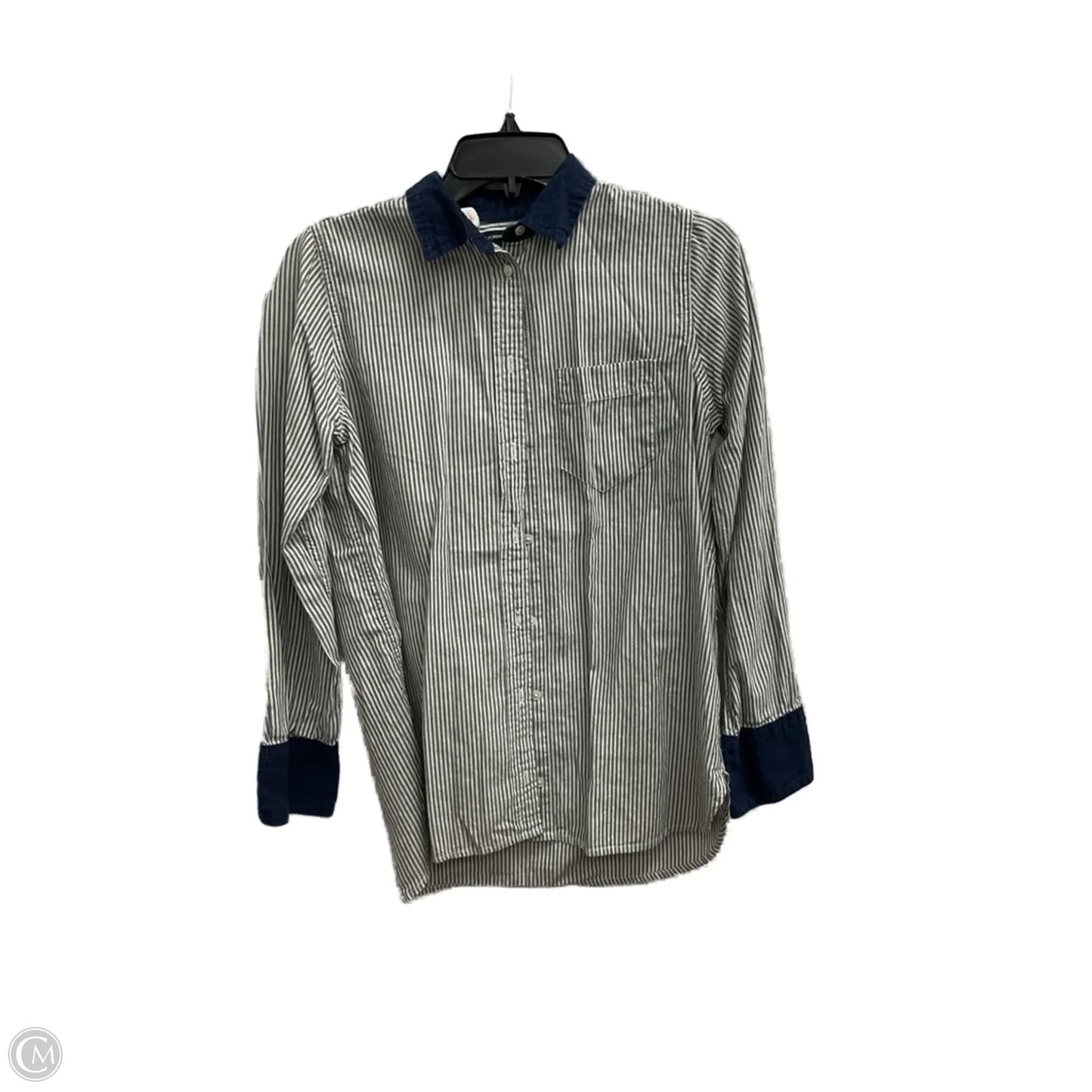 Blouse Long Sleeve By J. Crew In Striped Pattern, Size: 2