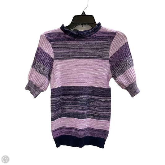 Sweater Short Sleeve By Halogen In Purple, Size: Xxs