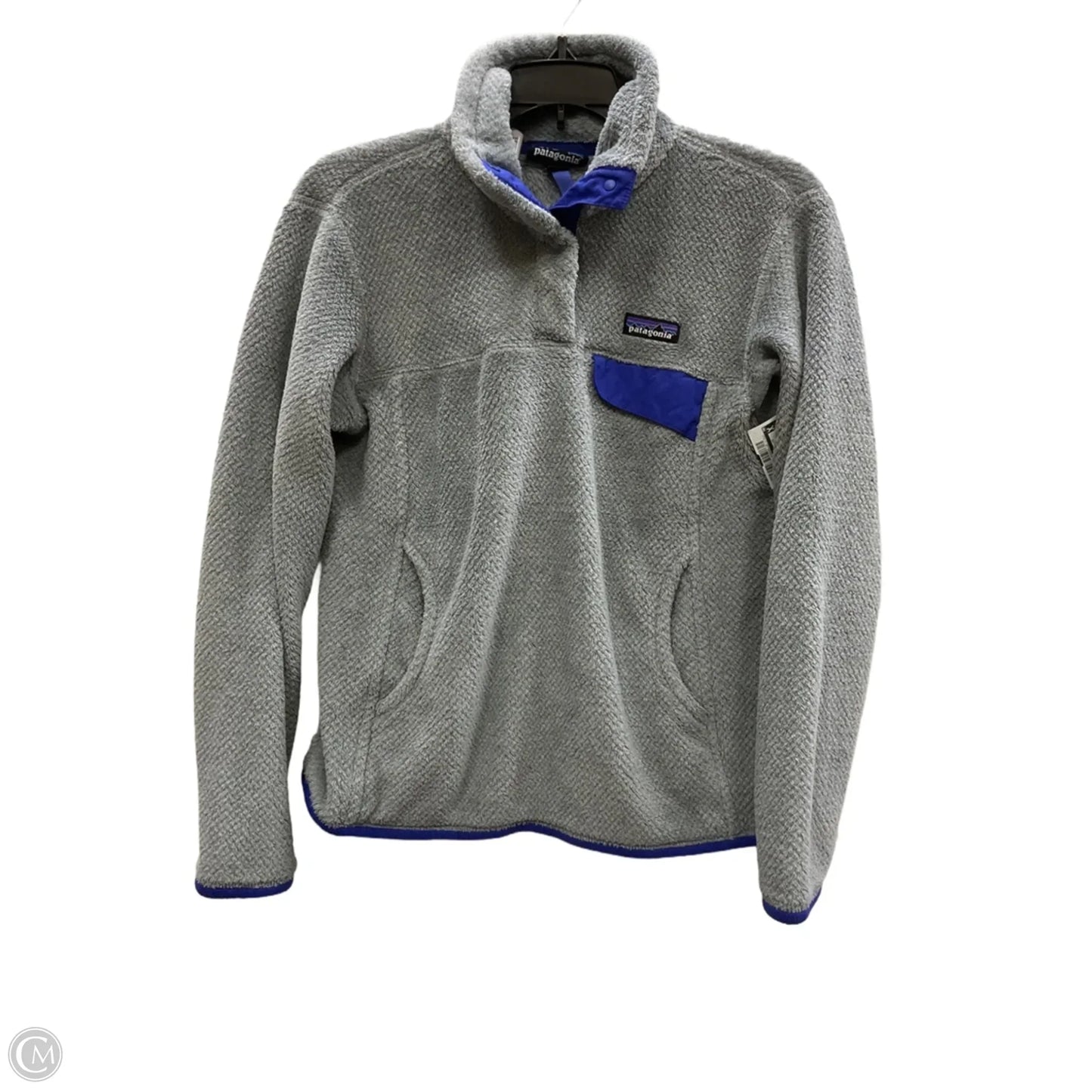 Athletic Top Long Sleeve Collar By Patagonia In Grey, Size: S