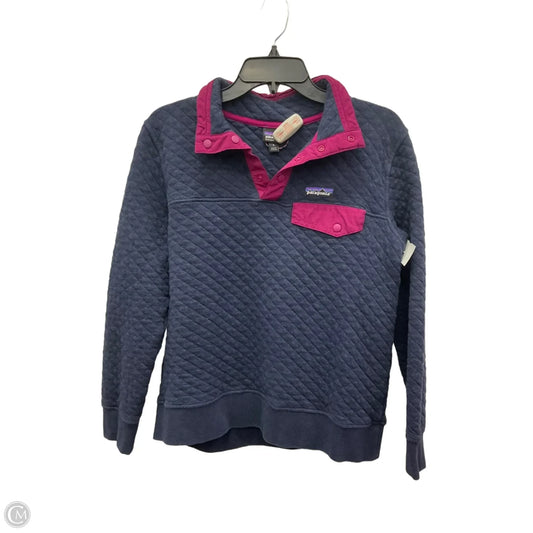 Athletic Top Long Sleeve Collar By Patagonia In Navy, Size: S