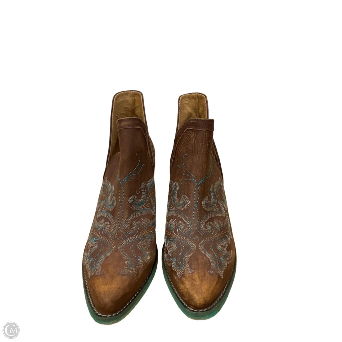 Boots Leather By Clothes Mentor In Blue & Brown, Size: 10