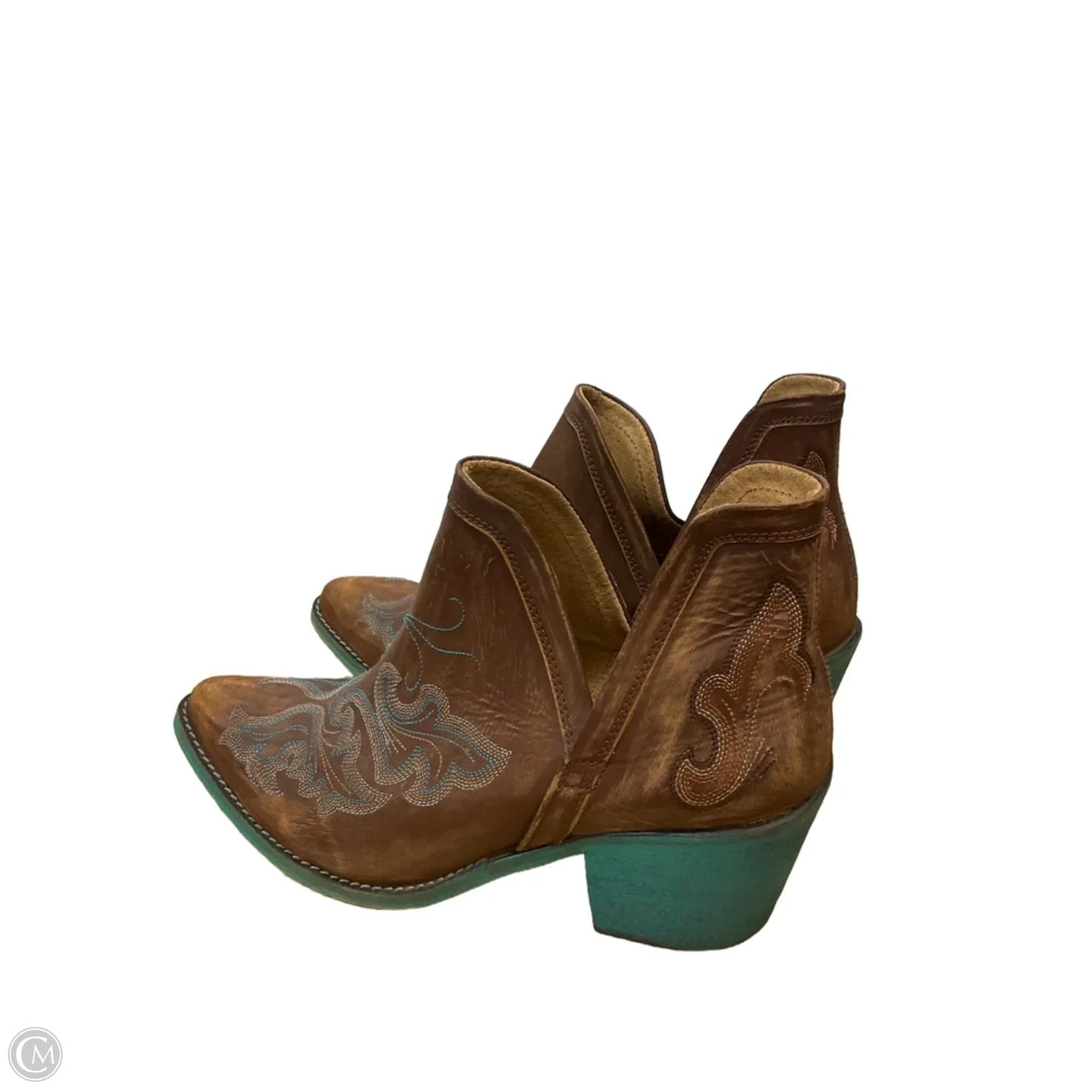 Boots Leather By Clothes Mentor In Blue & Brown, Size: 10