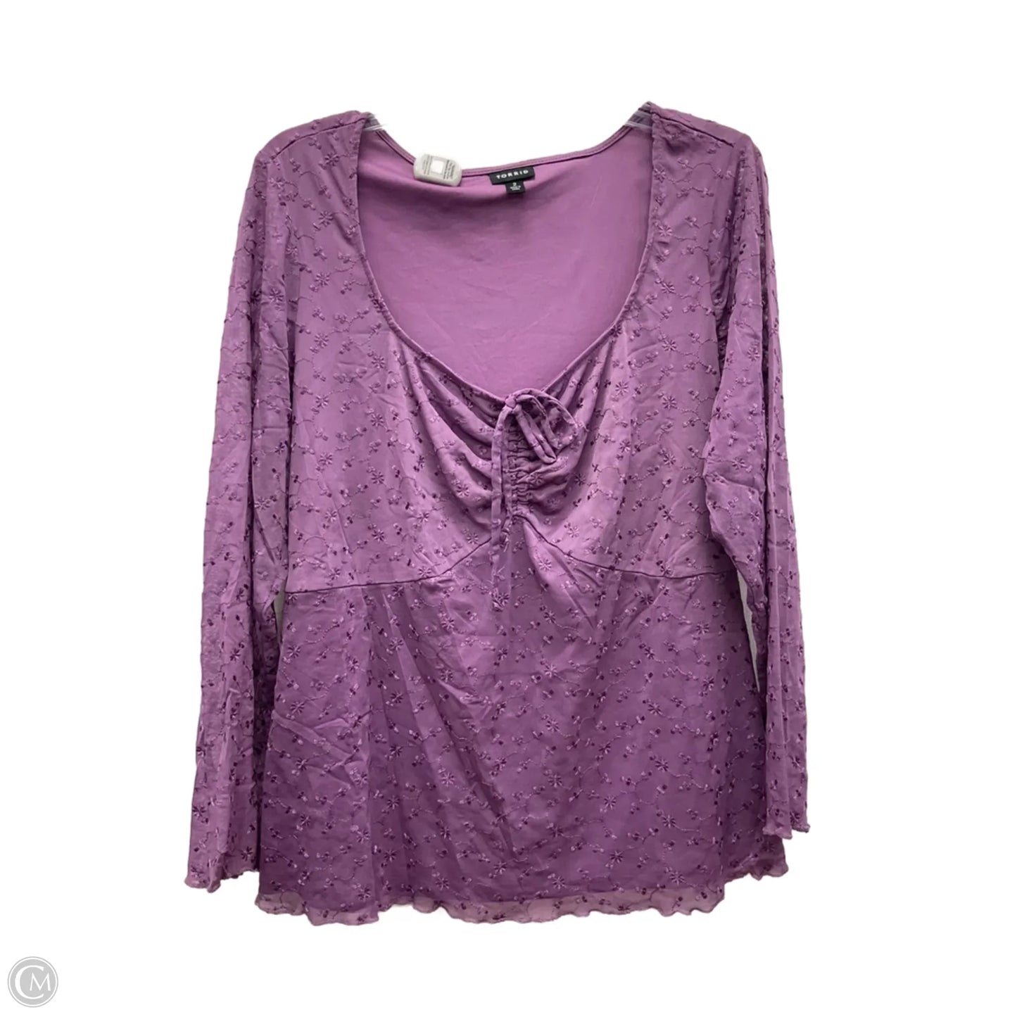 Top Long Sleeve By Torrid In Purple, Size: 2x