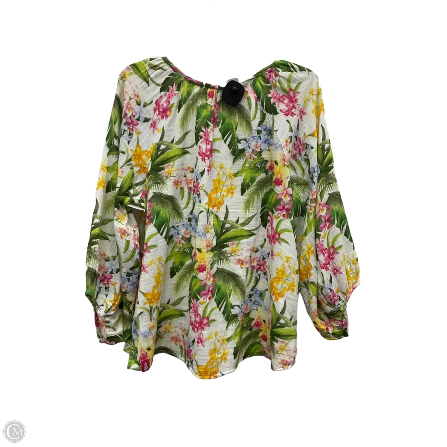 Top 3/4 Sleeve By Tommy Bahama In Tropical Print, Size: M