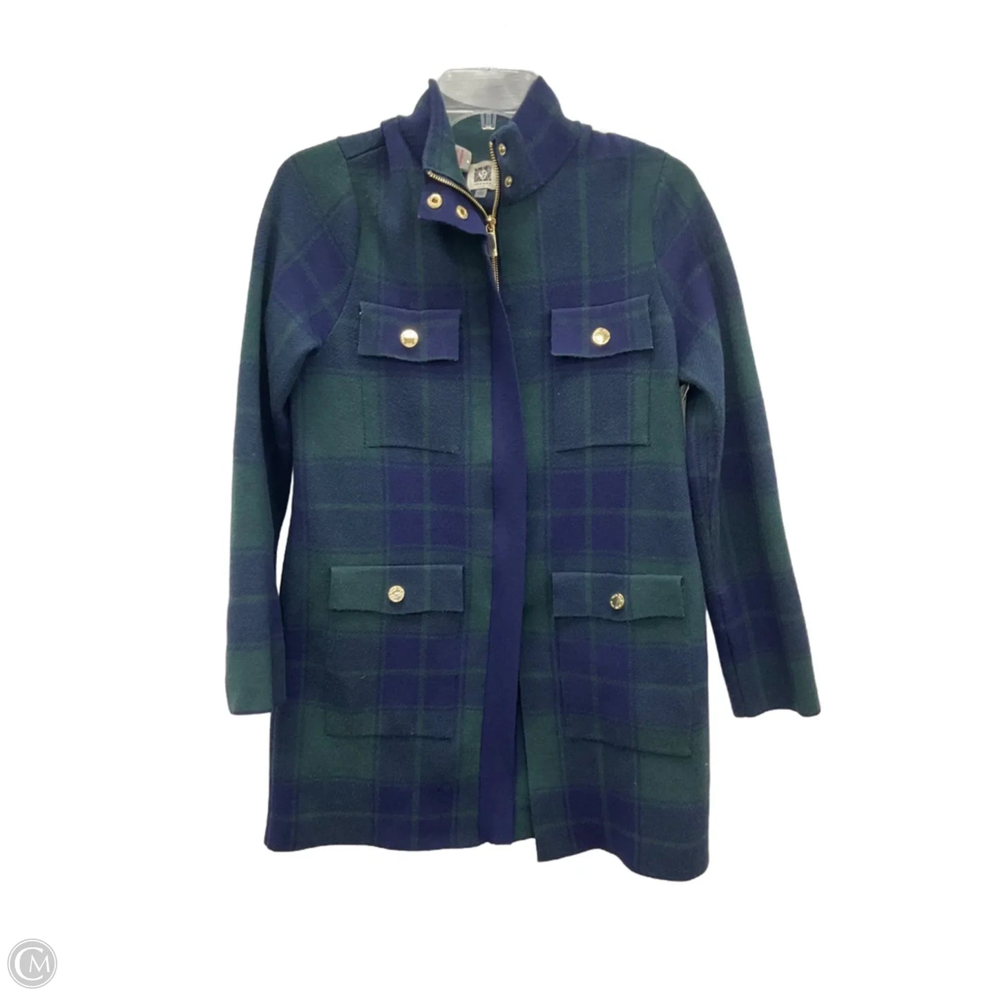 Jacket Shirt By Anne Klein In Plaid Pattern, Size: S