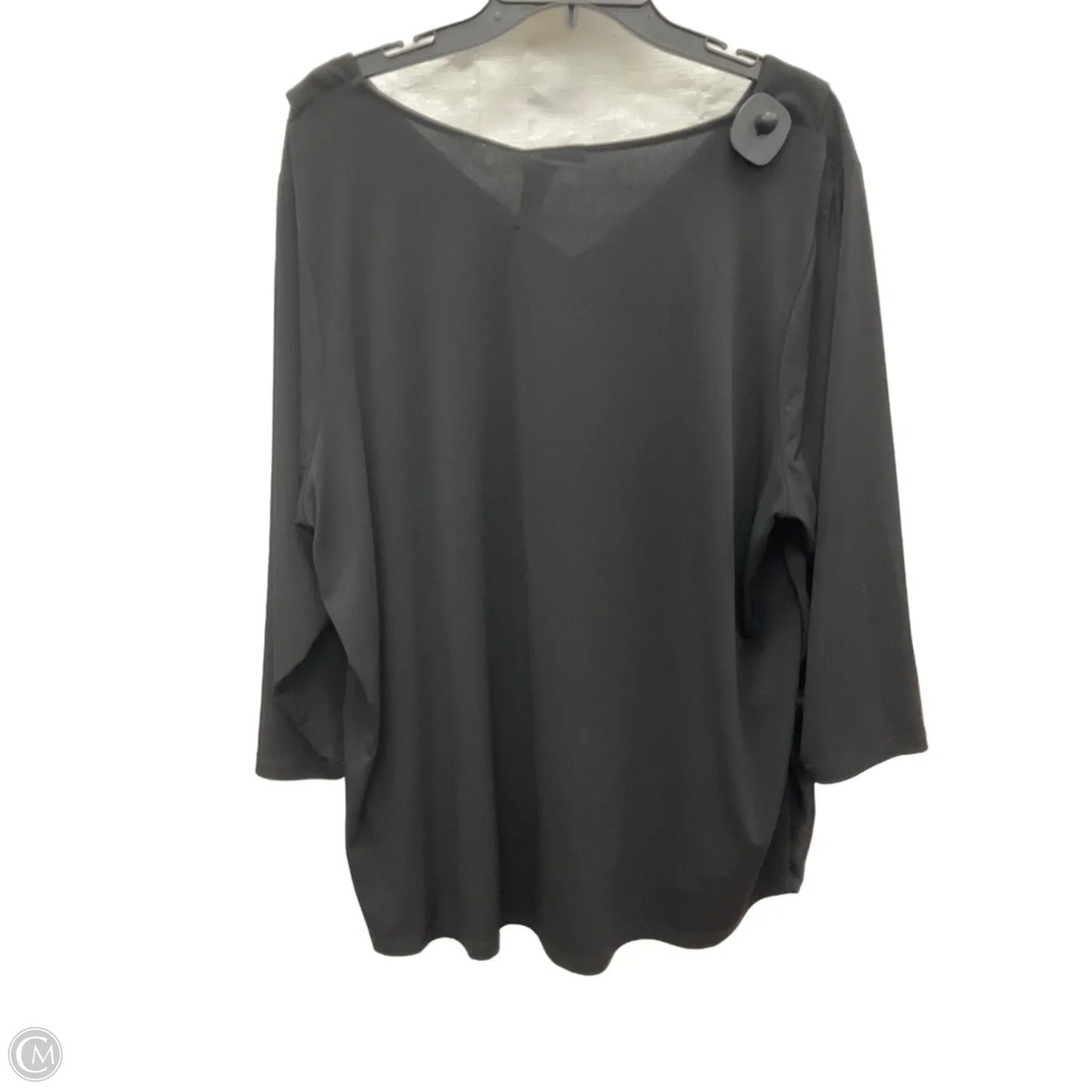 Top 3/4 Sleeve By Calvin Klein In Black, Size: 2x