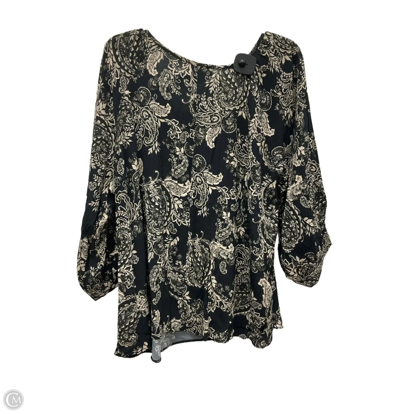 Top Long Sleeve By Karen Kane In Paisley Print, Size: 2x