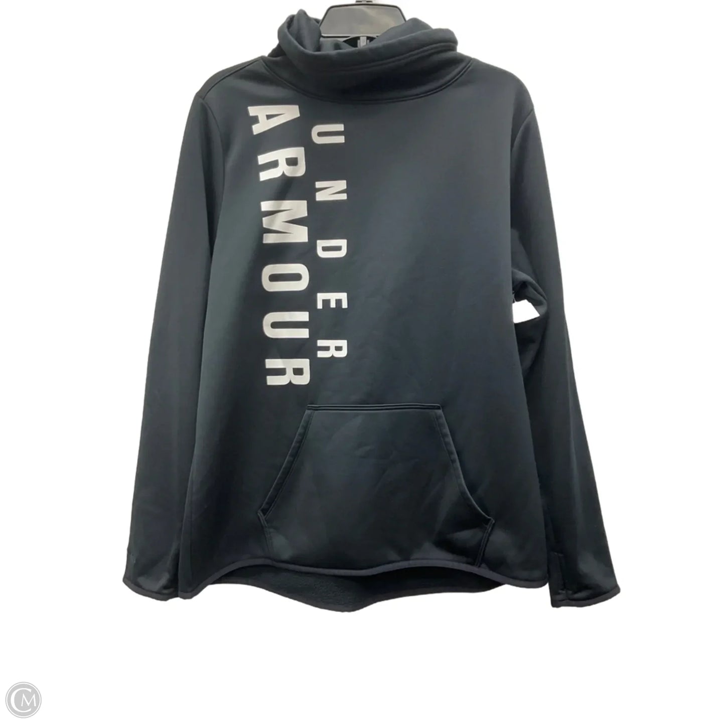 Athletic Top Long Sleeve Collar By Under Armour In Black, Size: Xl