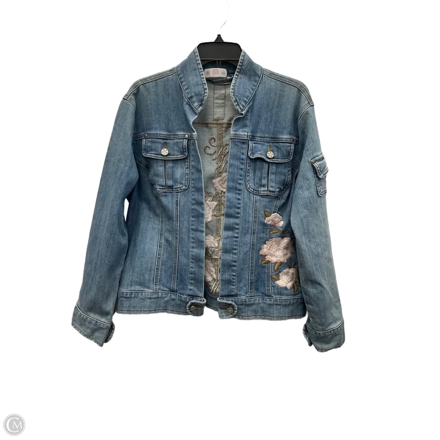 Jacket Denim By Chicos In Blue Denim, Size: L