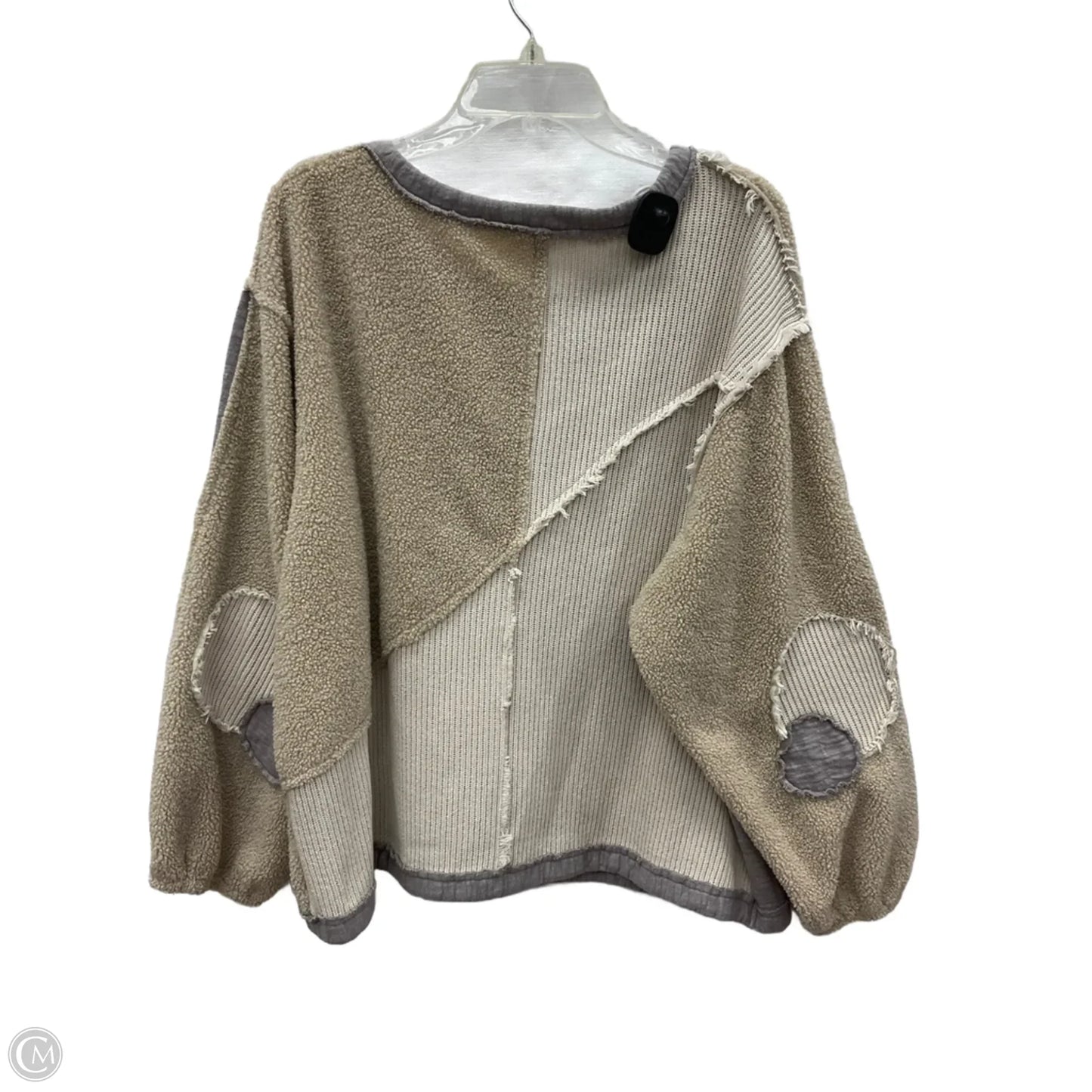 Sweater By Pol In Grey & Tan, Size: M