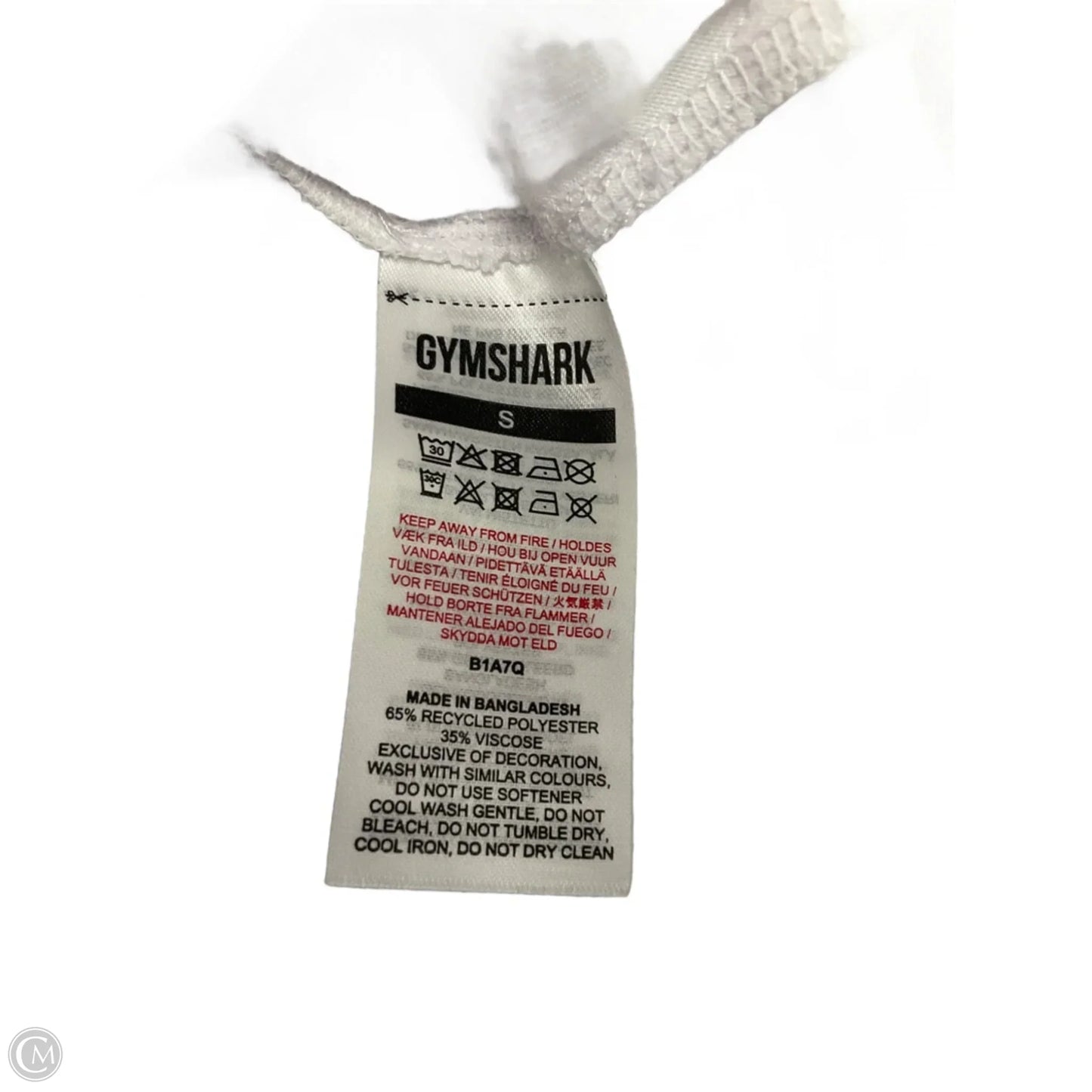 Athletic Top Short Sleeve By Gym Shark In White, Size: S