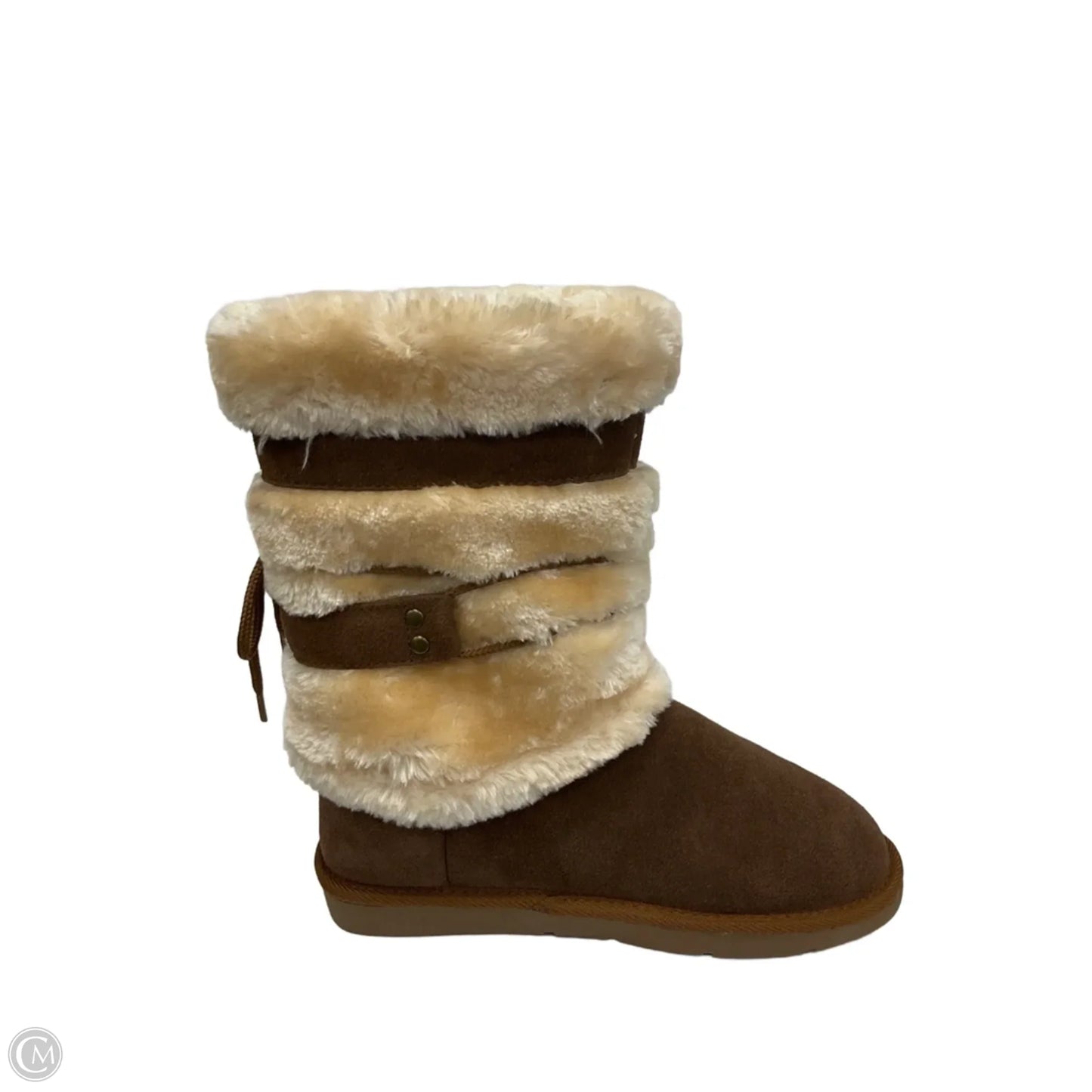 Boots Mid-calf Flats By Natural Reflections In Brown, Size: 8