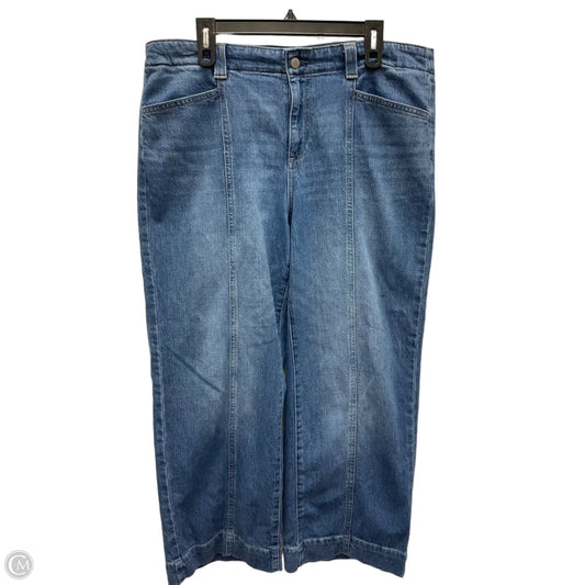 Jeans Wide Leg By Talbots In Blue Denim, Size: 16