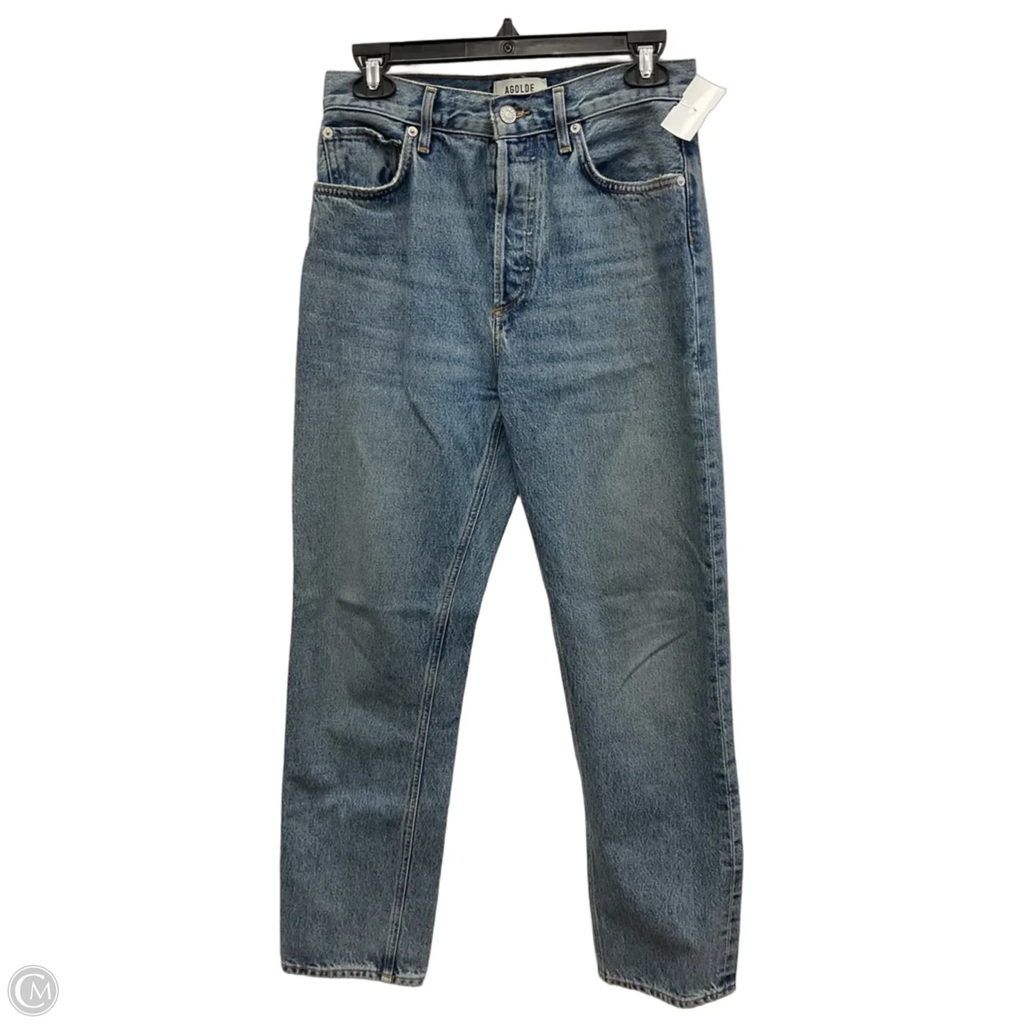 Jeans Straight By Agolde In Blue Denim, Size: 4